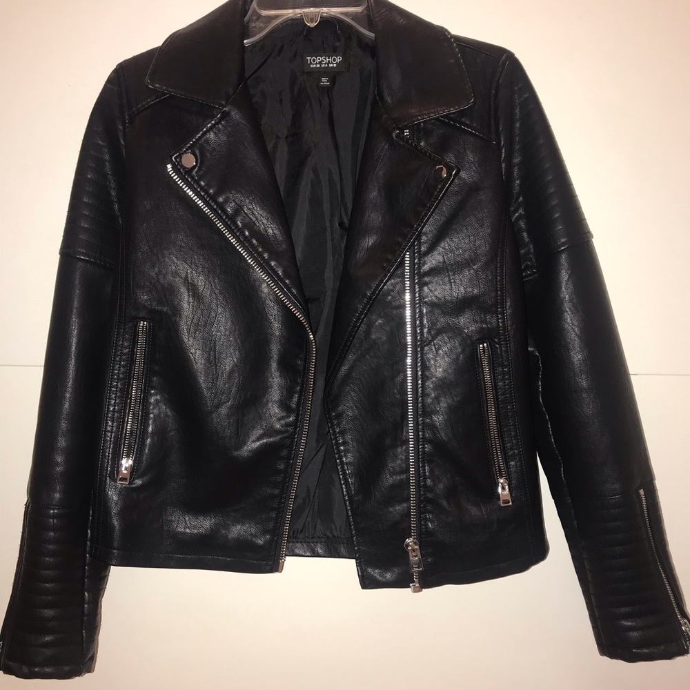 Topshop Women’s Leather Jacket Size 6 - New!